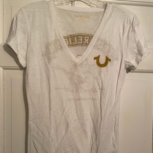 True Religion White Logo Tee